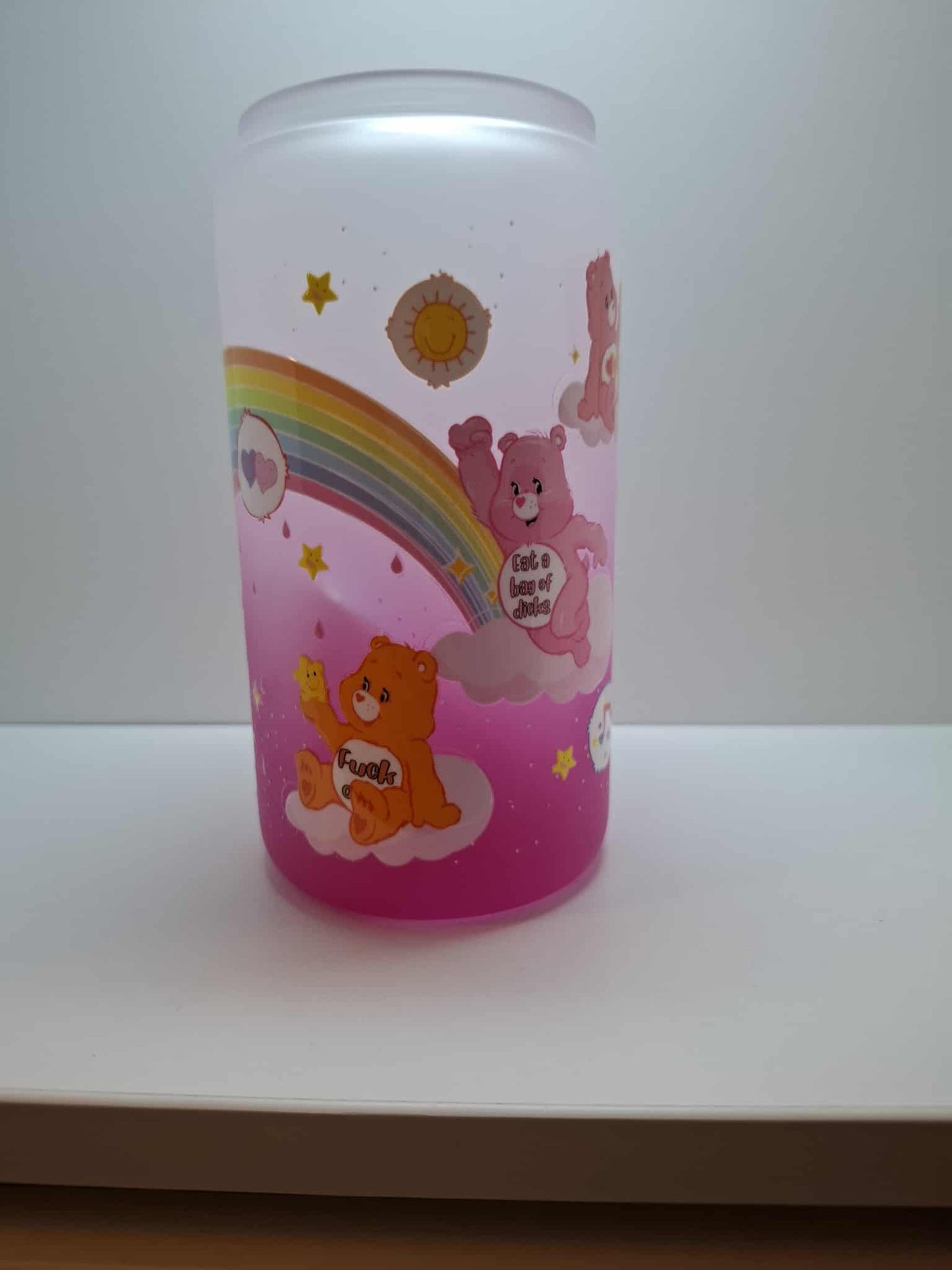 Imperfect 16oz Swear Bears Glass Ombre Tumbler