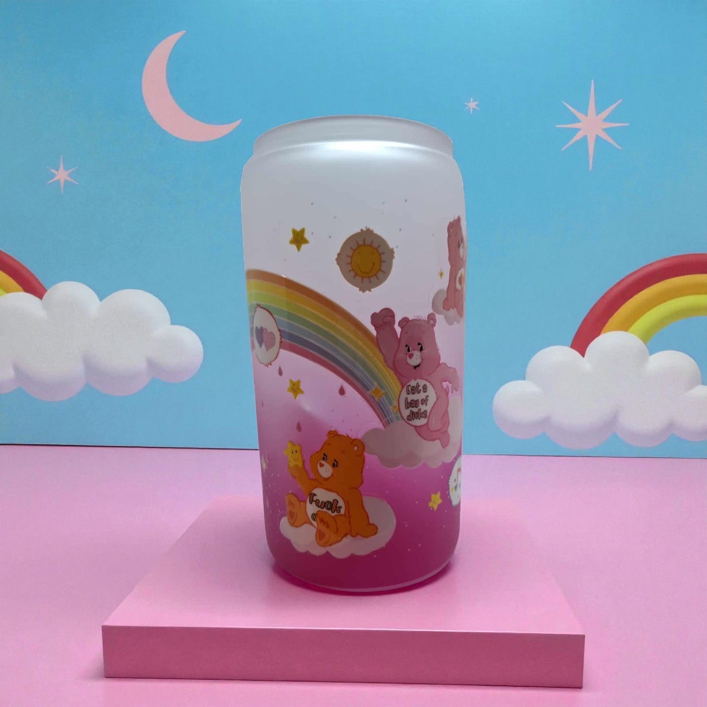 Imperfect 16oz Swear Bears Glass Ombre Tumbler