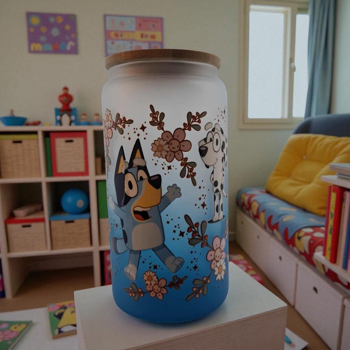 Imperfect 16oz Bluey Glass Ombre Tumbler