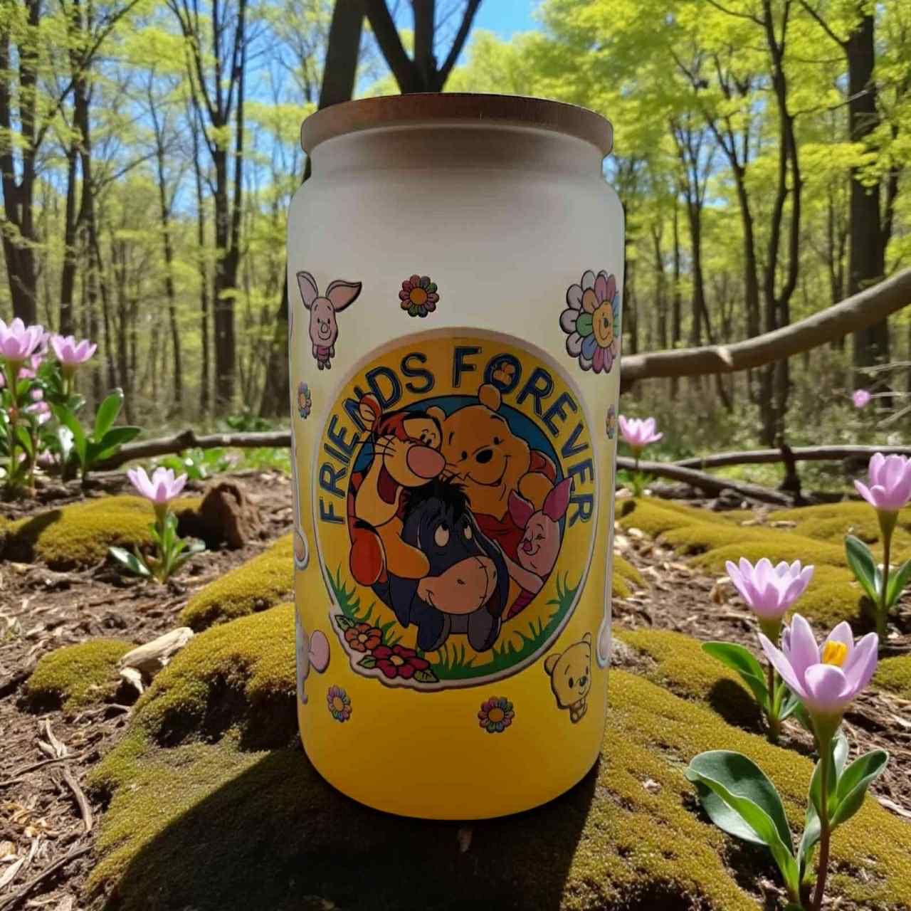 Winnie The Pooh 16oz Glass Ombre Tumbler
