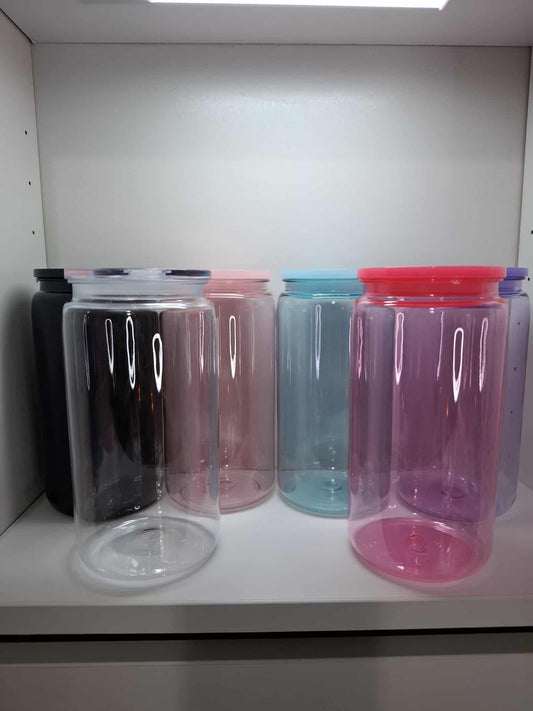 16oz Custom Choose Your Own Wrap Plastic Transparent Coloured Cup