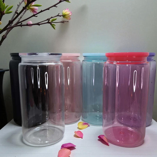 16oz Custom Choose Your Own Wrap Plastic Transparent Coloured Cup