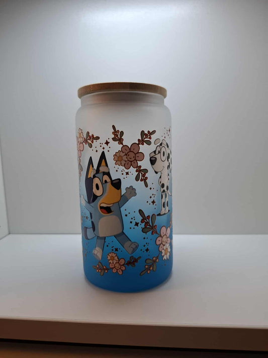 Imperfect 16oz Bluey Glass Ombre Tumbler